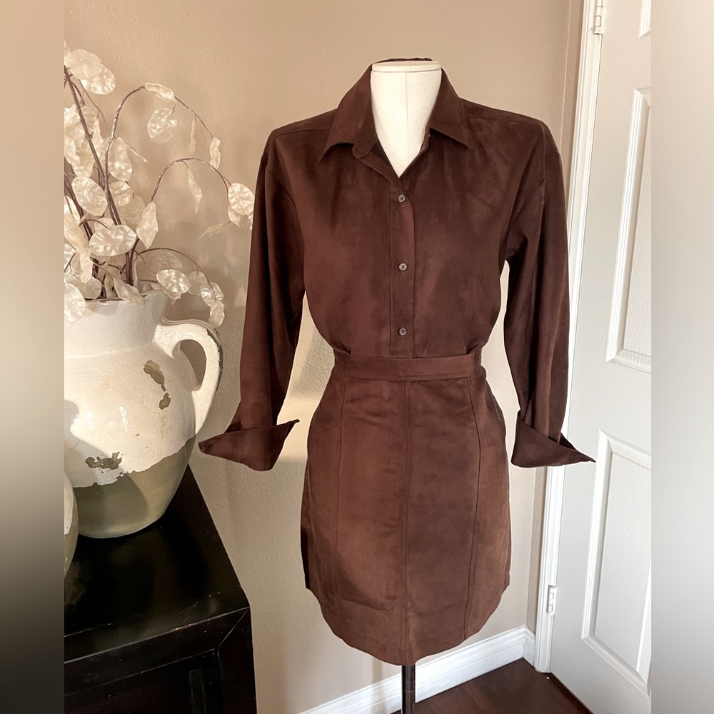 Banana Republic suede button-up top